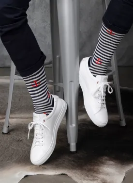 Anchor and Stripes Sock in Navy