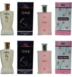 Aone AweQ Perfume and Rose Roze Perfume 100ml each (pack of 4, 400ml)