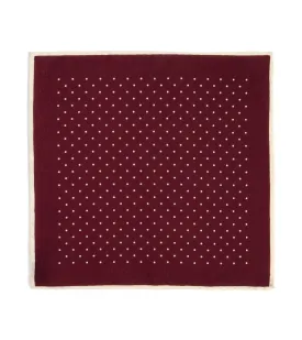 Bigi Wool Printed Spot Pocket Square: Burgundy