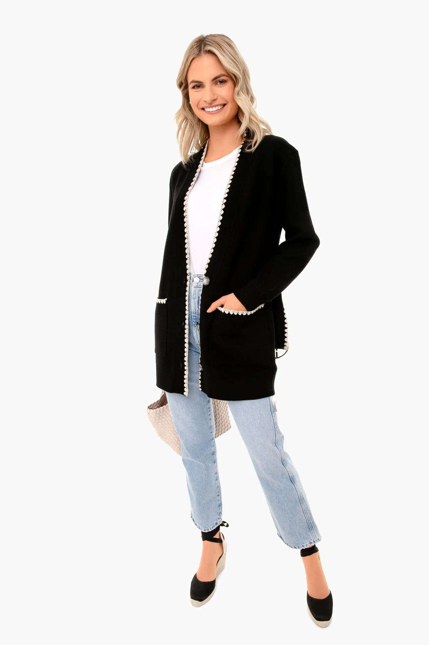 Black Belted Cardigan