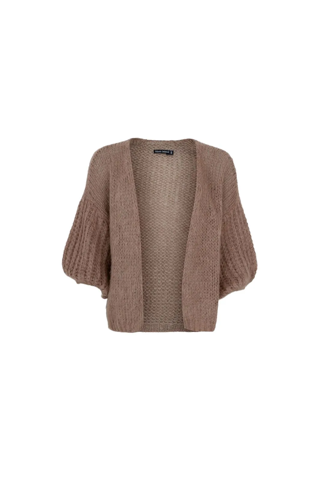 Black Colour - Bccasey Puff Sleeve Cardigan - Lt. Taupe