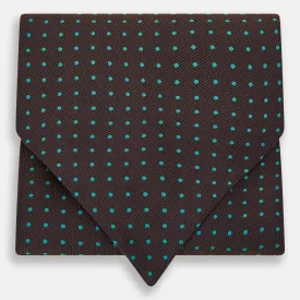 Blue and Dark Brown Micro Dot Silk Cravat