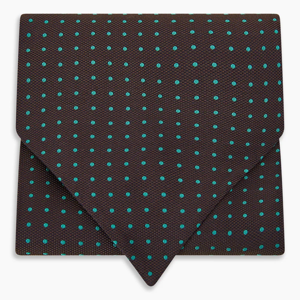 Blue and Dark Brown Micro Dot Silk Cravat