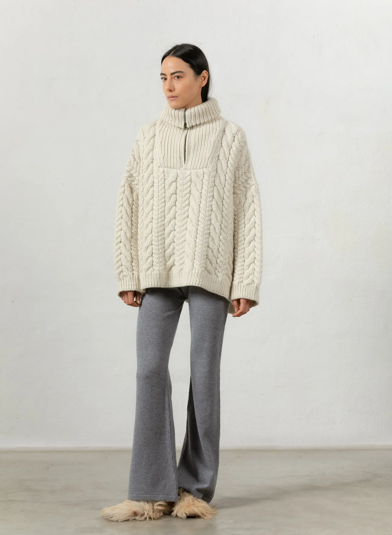 Cable Zip Up Jumper