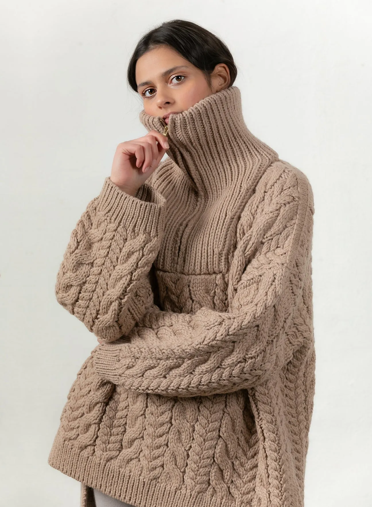 Cable Zip Up Jumper