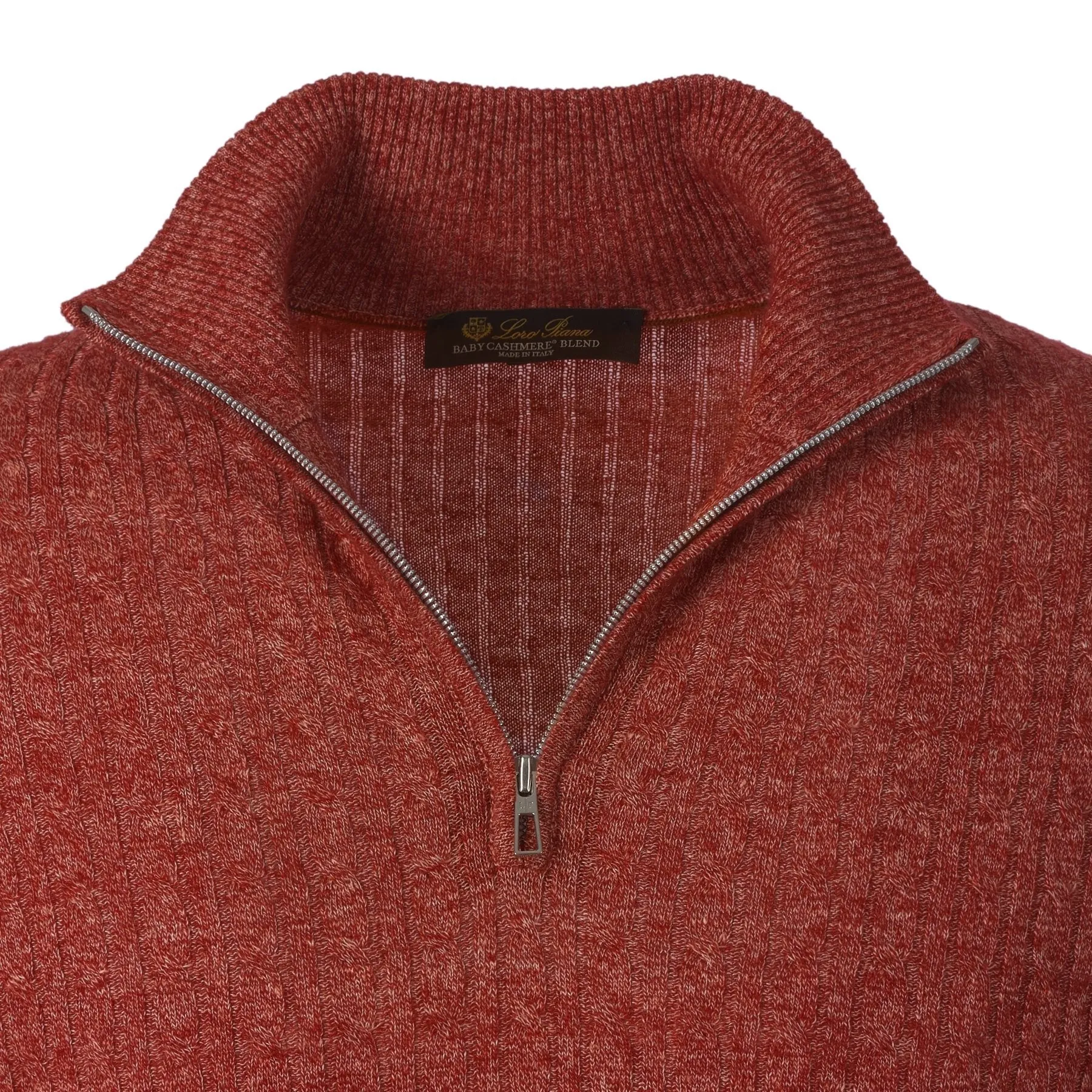 Cashmere, Linen and Silk-Blend Cable-Knit Sweater in Red