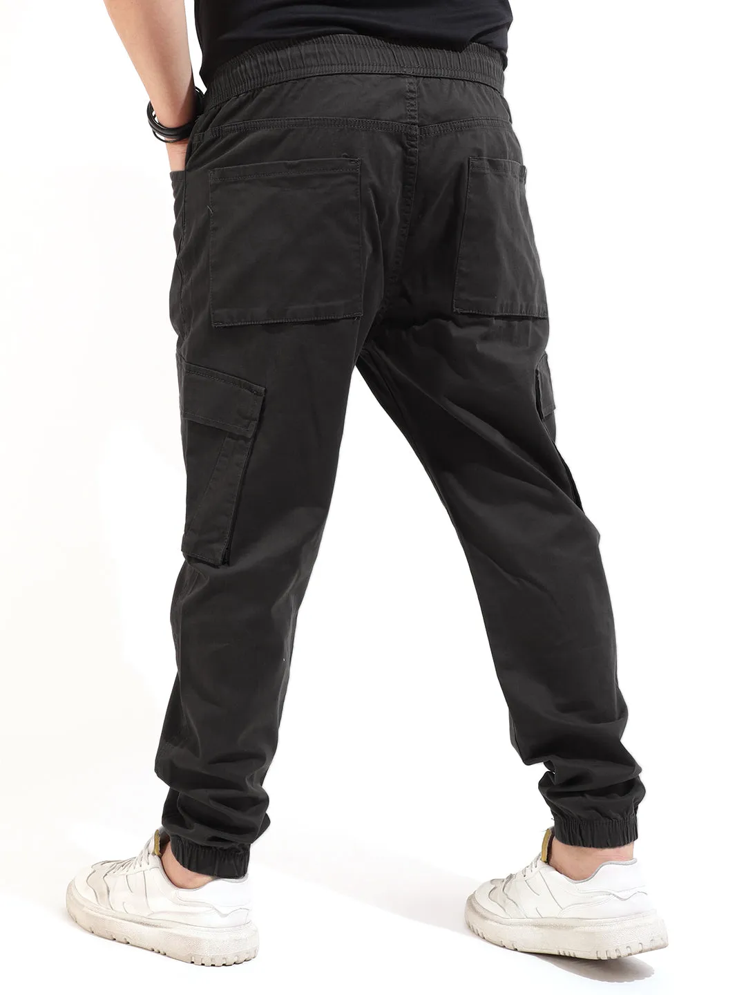 Dark Grey Cotton Stretch Cargo