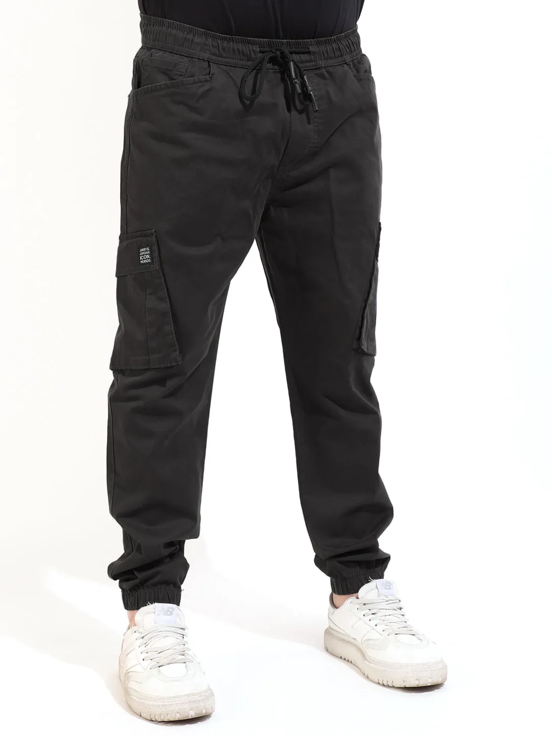 Dark Grey Cotton Stretch Cargo