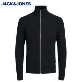 Jack & Jones Chris Bubble Knit Black Zip Black