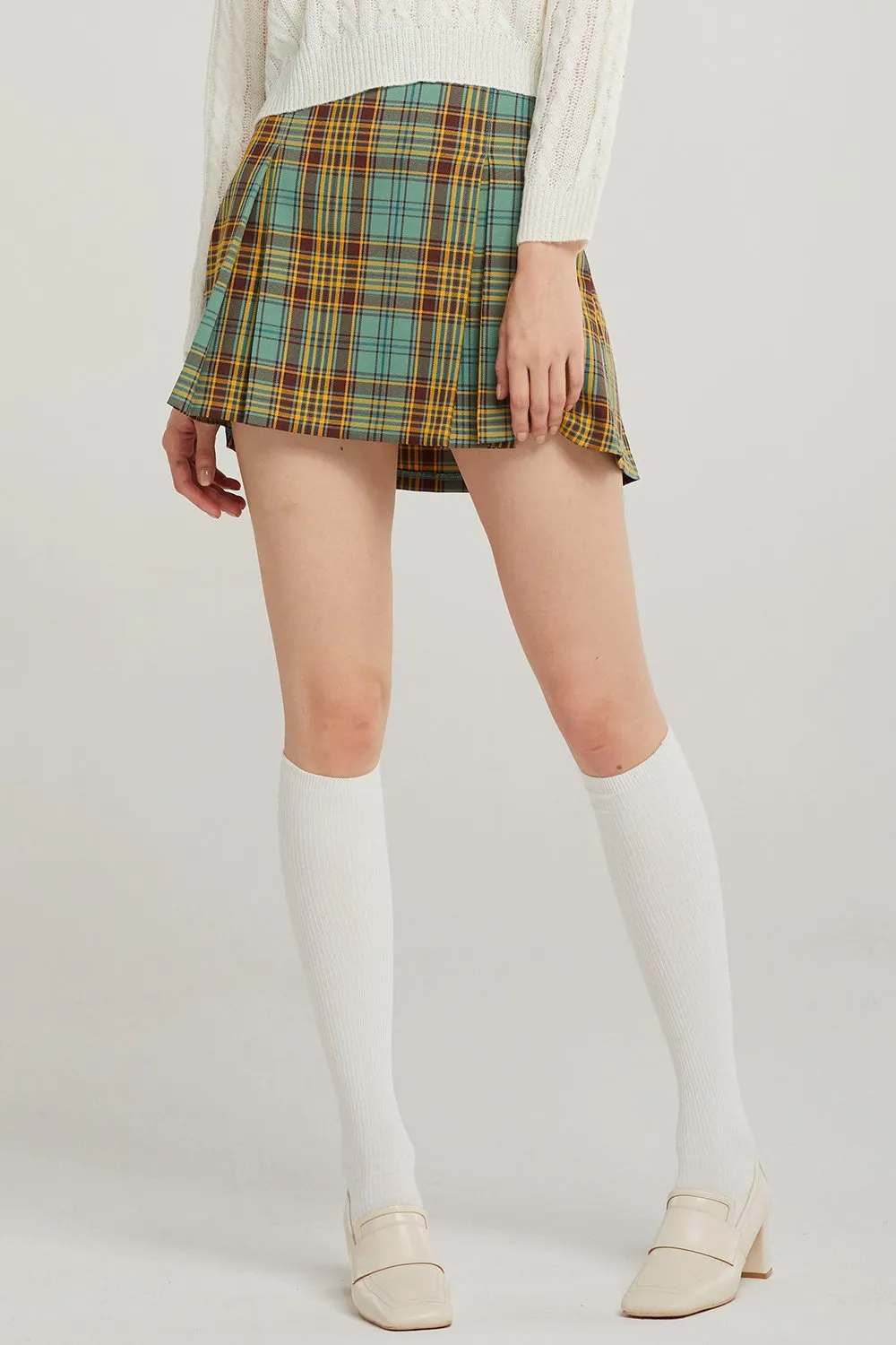 Joy Tartan Check Pleated Skirt