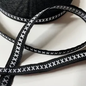 Kafka Ribbon : Cross - White on Black