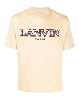 Lanvin embroidered logo tee beige clair