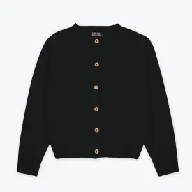 Lowie Black Brushed Boxy Cardigan