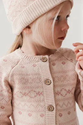 Millie Cardigan - Millie Fairisle Whisper Pink