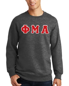 Sewn-On Greek Letter Crewneck - Heather Gray