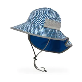 Sunday Afternoons Kids Play Hat Large fits 5-12yrs UPF 50 Rating Blue Electric Stripe