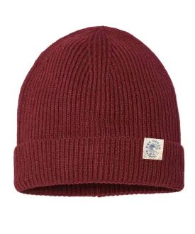 Sustainable Fine Rib Knit Beanie - Burgundy