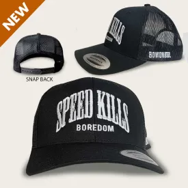 Traditional Trucker Style Snap Back Hat "Speed Kills"