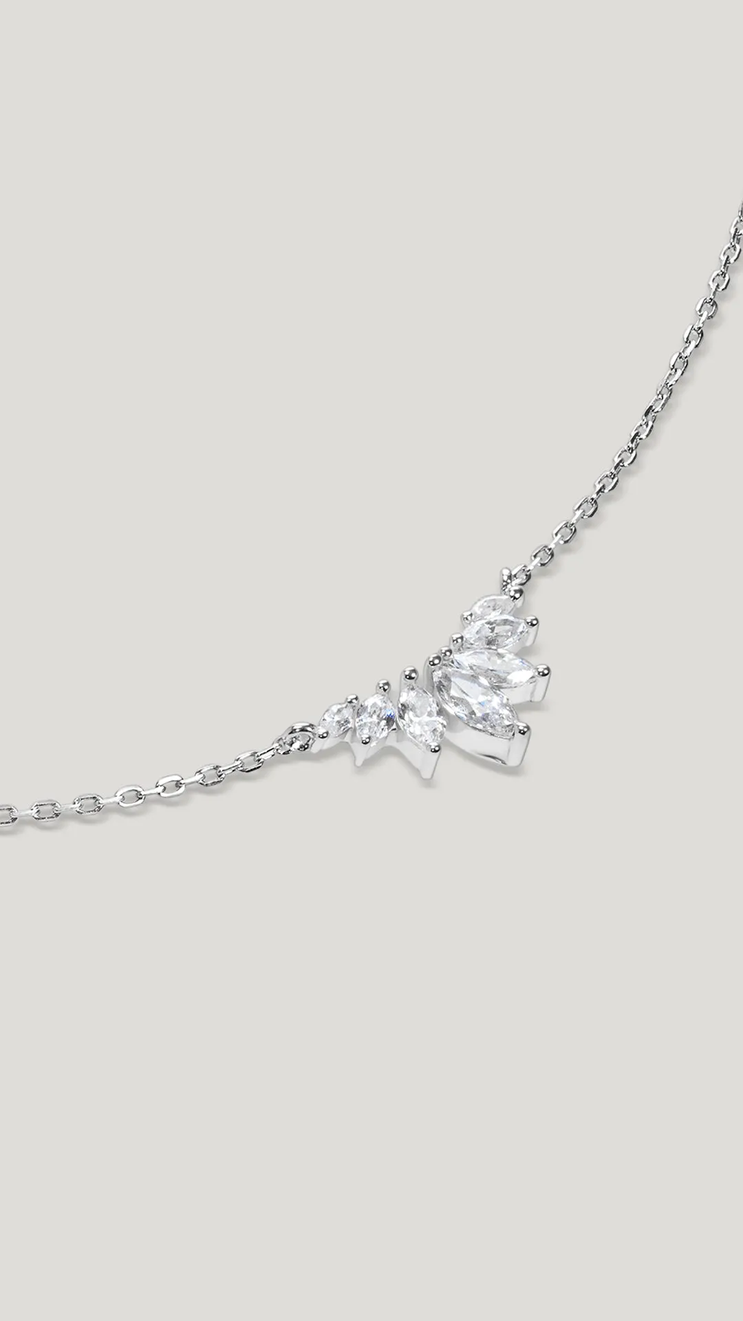 Tulisa Marquise Necklace White Gold Plated